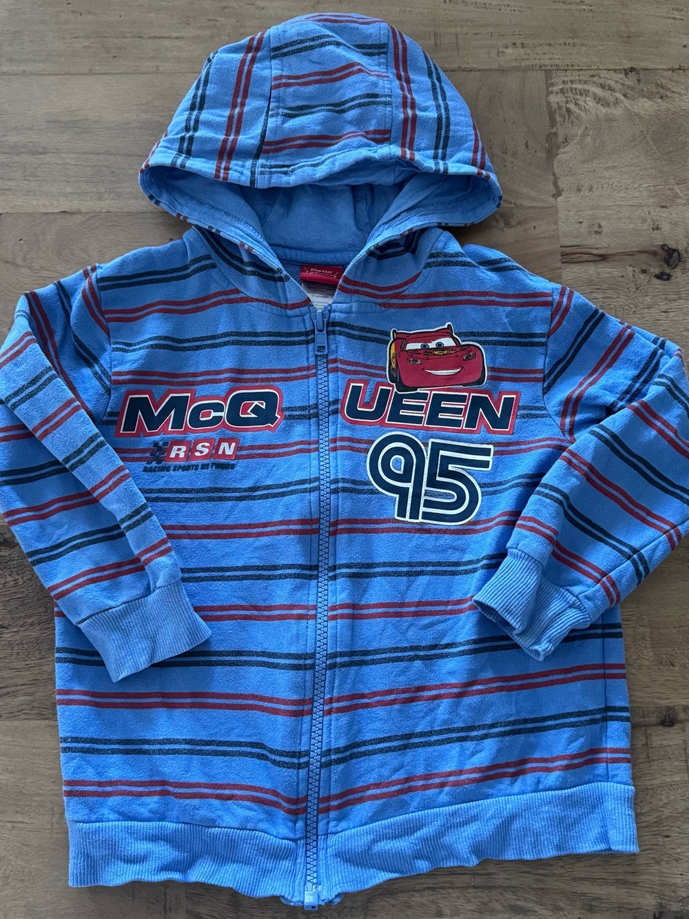 Disney Cars Lightning McQueen Blue Hooded Zip-Up for Kids sx 4T